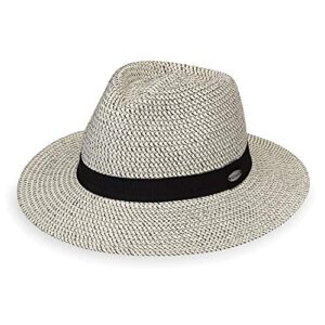 wallaroo hat company women’s charlie sun hat – upf 50+, adjustable, packable, ready for adventure, designed in australia, ivory/black