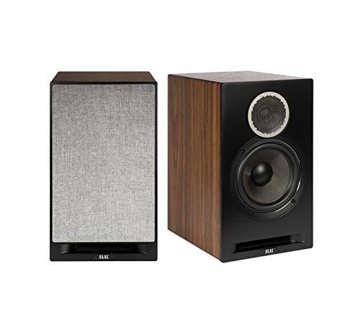 ELAC Debut Reference B6.2 Bookshelf Speakers - (Pair) Black Baffle, Walnut Cabinet