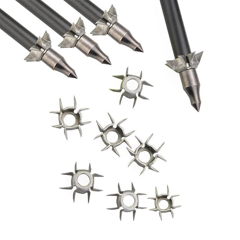 AMEYXGS Small Game Arrow Tips Judo Hunting Broadheads 8 Paw Judo Blunt Tip Archery for Target Tips Accessory Arrowheads (12)