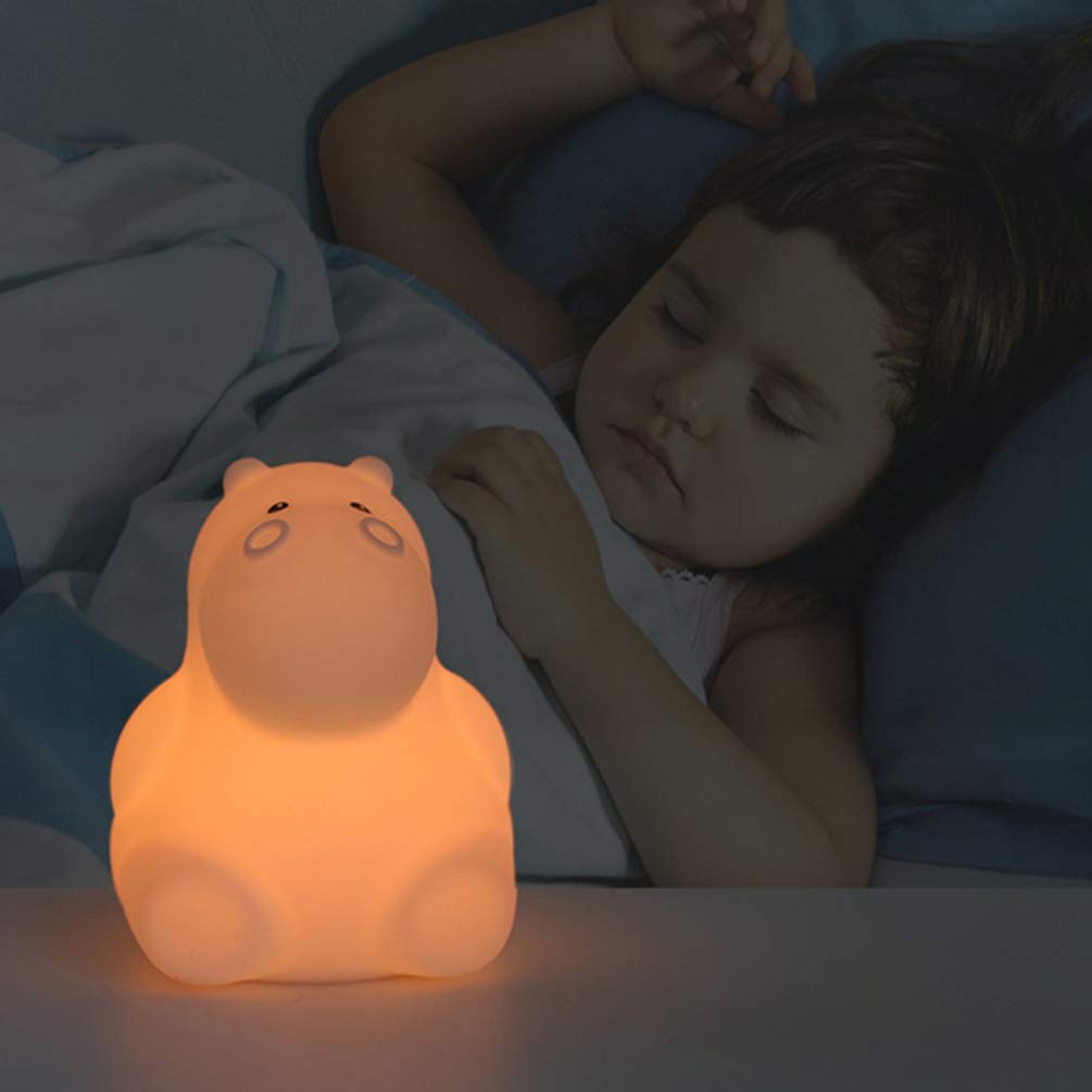 Night Light Creative Hippo Color Changing Night Light Hippo Silicone Lights Nursery Lamp for Bedroom