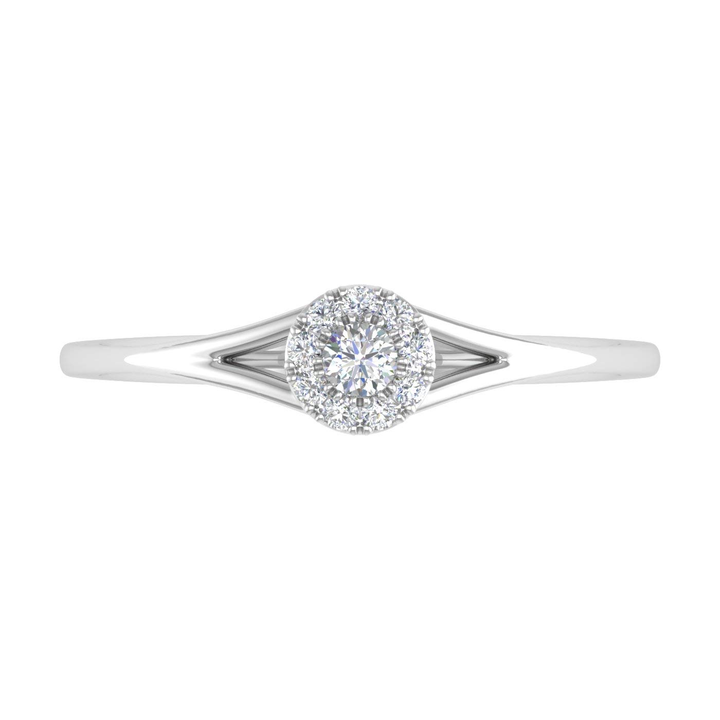 0.09 Carat Prong Set Diamond Engagement Ring in 10K White Gold (Ring Size 8)