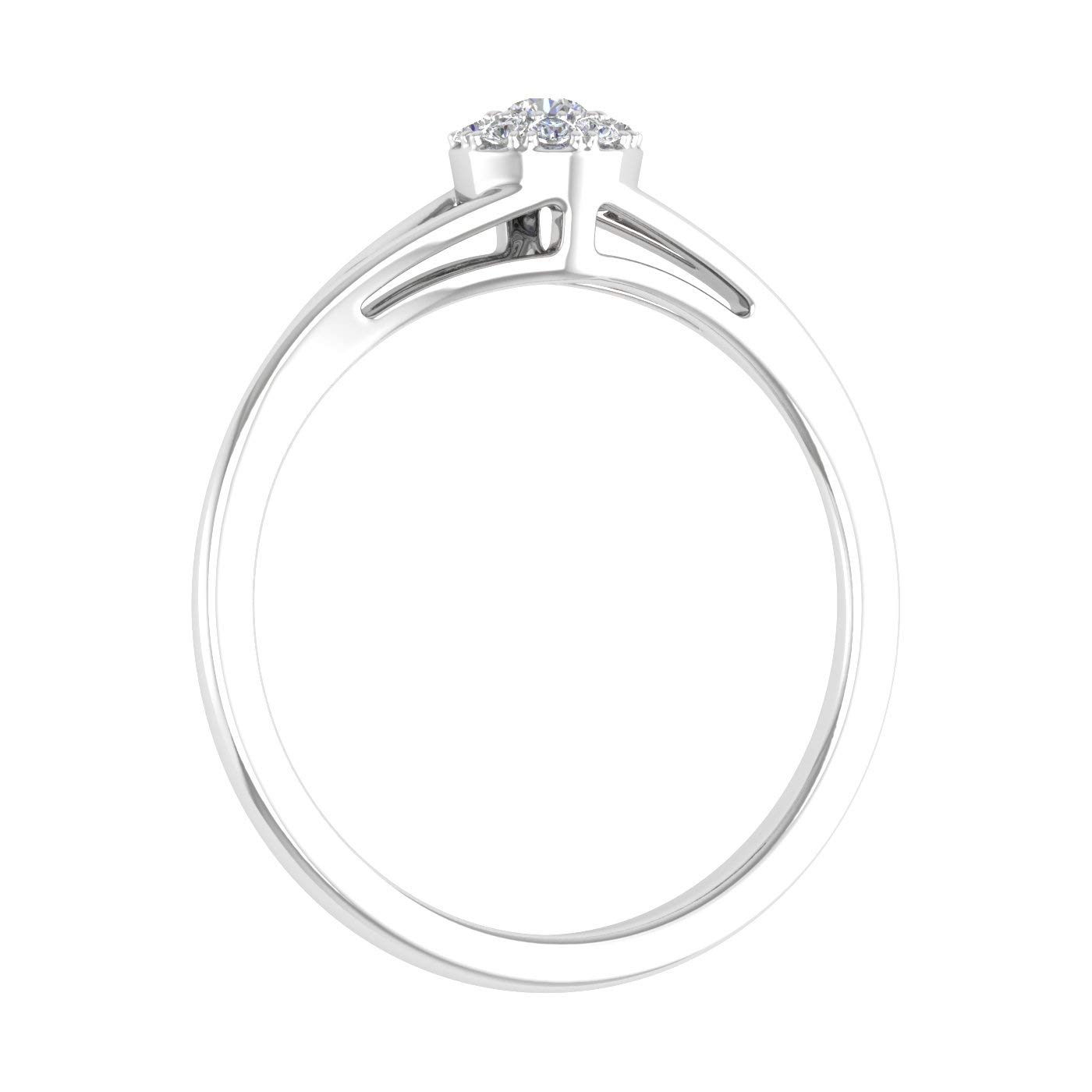 0.09 Carat Prong Set Diamond Engagement Ring in 10K White Gold (Ring Size 8)