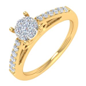 0.30 Carat Prong Set Diamond Engagement Ring in 14K Yellow Gold (Ring Size 7)