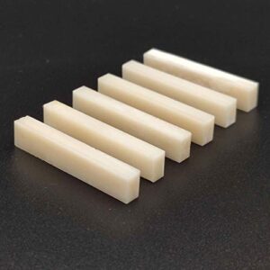 Vencetmat 6Pcs Unbleached Blank & Uncut Guitar Nut Pure Bone for Electric & Acoustic & Classical & Cigar Guitar, Mandolin, Banjo, Ukulele Part DIY