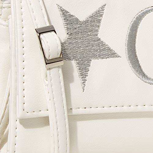 OES Eastern Star Cross Body Clutch Purse with Detachable Chain Shoulder Strap, White, Medium