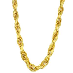 tuokay long 18k gold rope chain for 80s and 90s rapper costume faux gold rope chain 30" 12mm thick big chunky hip hop gold chains long