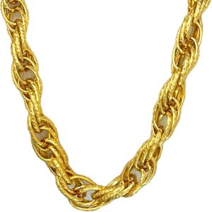 TUOKAY Long 18k Gold Rope Chain for 80s and 90s Rapper Costume Faux Gold Rope Chain 30" 12mm Thick Big Chunky Hip Hop Gold Chains Long