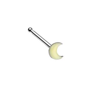 amelia fashion 20ga illuminating glow in the dark moontop nose bone stud 316l surgical steel (choose color) (yellow)