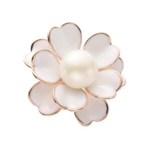 women's flower pearl enamel brooch pins for ladies jewelry