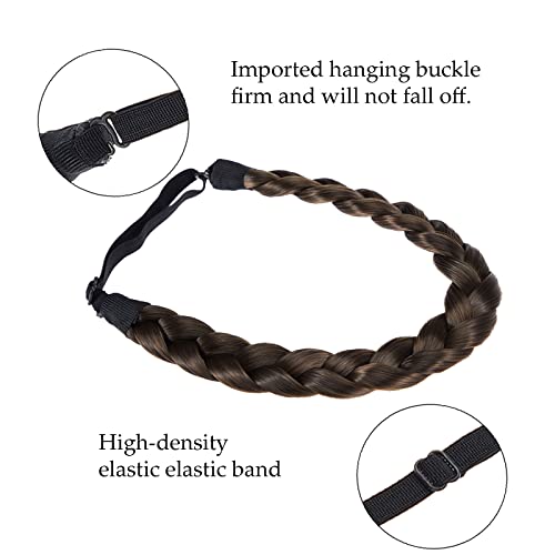 TOECWEGR Braid headband 3 Strands Synthetic Braided Hair Headbands Stretch Plaited Hair Headbands Hairpiece Fashion Girl Costume Hair Accessories