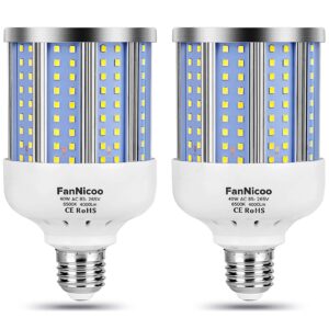 2 Pack 280W Equivalent LED Corn Light Bulb, 4000 Lumen 6500K Cool White Daylight 40W LED Corn Lamp,E26/E27 Medium Base,for Indoor Outdoor Warehouse Garage Basement Backyard Factory Barn and Many Area