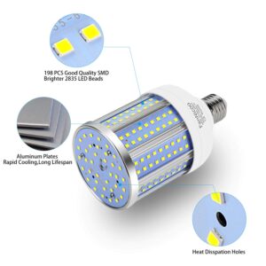 2 Pack 280W Equivalent LED Corn Light Bulb, 4000 Lumen 6500K Cool White Daylight 40W LED Corn Lamp,E26/E27 Medium Base,for Indoor Outdoor Warehouse Garage Basement Backyard Factory Barn and Many Area