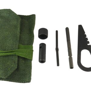 Mosin Nagant Cleaning Kit and Tools, Regular Green Pouch Hold The 6PC Set Including Brush, Jag, Cleaning Rod Attachment,Rod go Through Cap, etc.