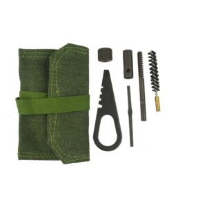 Mosin Nagant Cleaning Kit and Tools, Regular Green Pouch Hold The 6PC Set Including Brush, Jag, Cleaning Rod Attachment,Rod go Through Cap, etc.