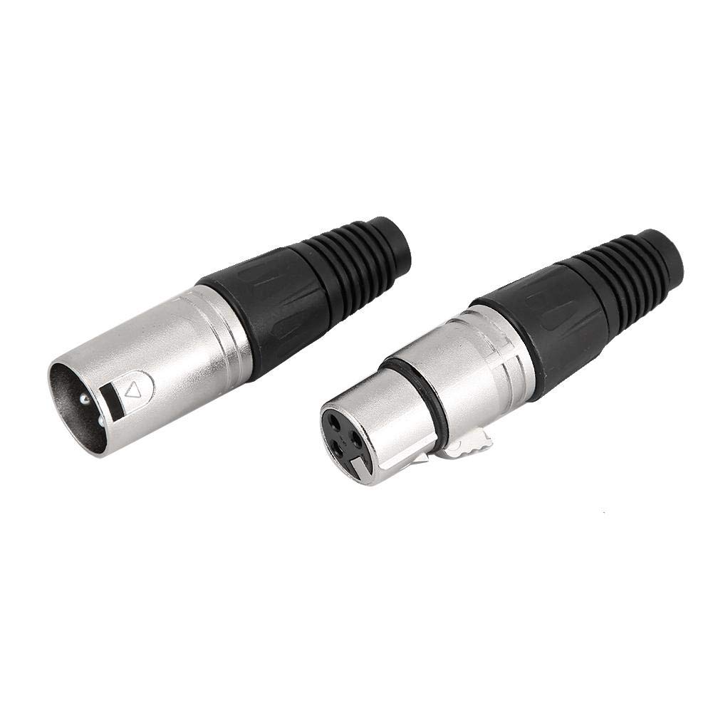 Dioche 5 Pair XLR Connectors XLR 3 Pin Male/Female Audio Mic Microphone Connector for Power Microphone Connector