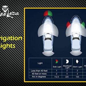 Tree Leds Marine Boat led Navigation Stern Bow Lights Waterproof for Boat, Kayak, Starboard, Small & Big Watercraft 12V DC Red and Green Stripe Kit Long-Life Lenses Durability