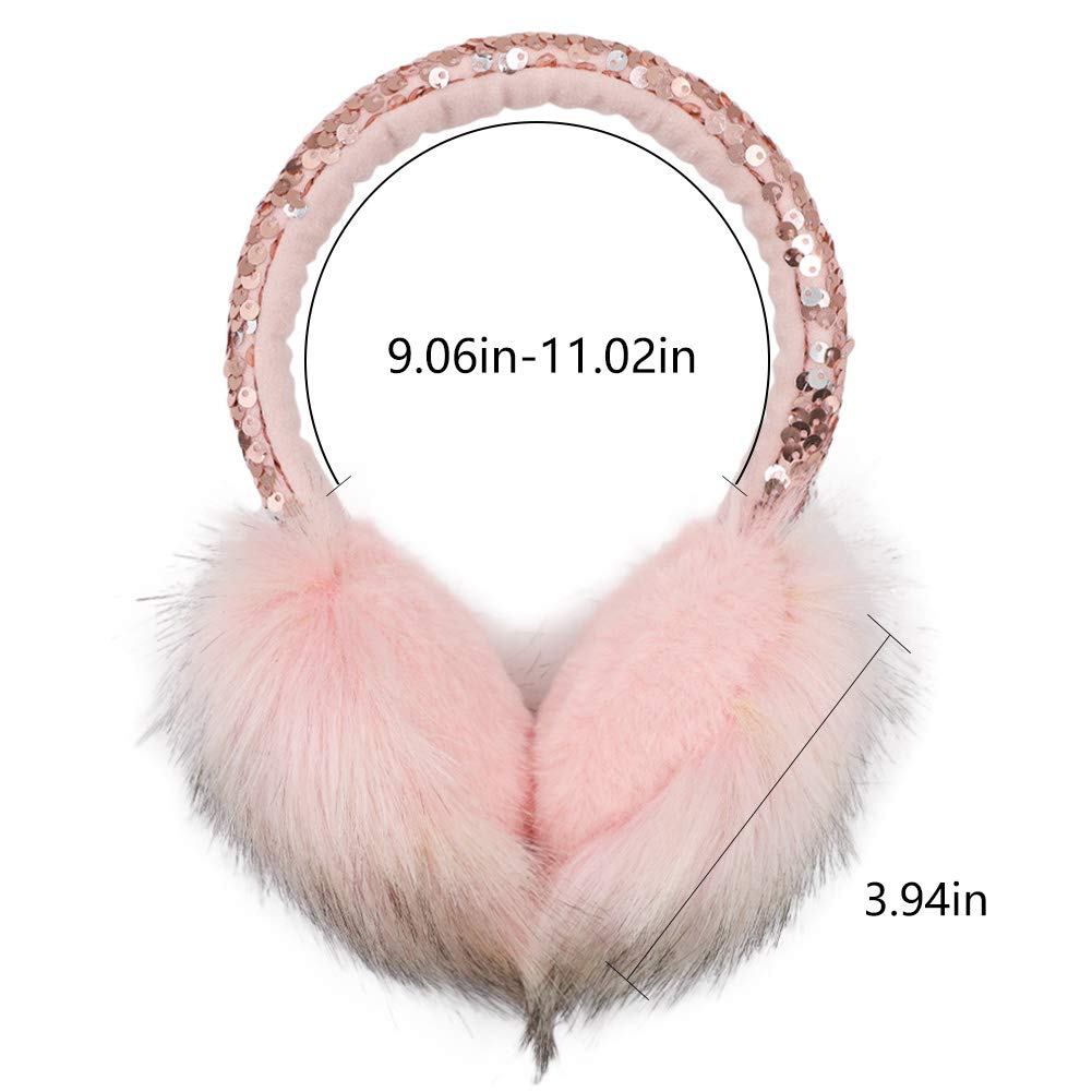 ZTL Women Winter Ear Muffs Fluffy Faux Fur Warm Earmuffs Girls Ear Warmer Soft Plush Outdoor Adjustable Ear Covers