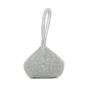 ele ELEOPTION Women Purse Women's Evening Bag Full Rhinestones Wedding Purse, Silver for 4.7 inch phone