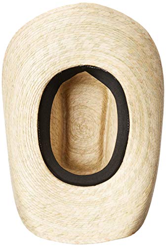 MEXIMART 8 Second Cowboy Hat Mexican Palm Leaf Light Tan Straw Wide Brim