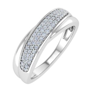 1/4 Carat Diamond Wedding Band Ring in 10K White Gold (Ring Size 7)