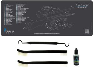 edog ruger 10/22 5 pc cerus gear schematic (exploded view) heavy duty rifle cleaning 12”x36” padded gun-work surface protector mat solvent & oil resistant & 4 pc cleaning essentials