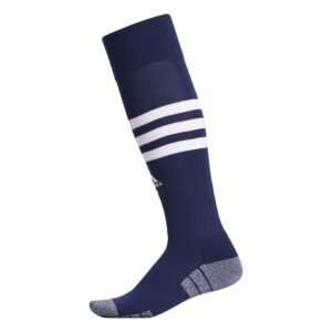 adidas 3-Stripe Hoop Soccer Socks (1-Pair) with Arch Compression for a Secure fit, Team Navy Blue/White, Medium