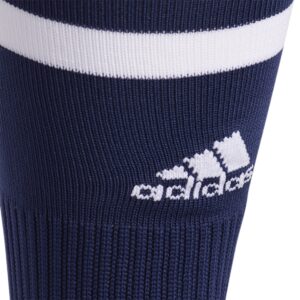 adidas 3-Stripe Hoop Soccer Socks (1-Pair) with Arch Compression for a Secure fit, Team Navy Blue/White, Medium