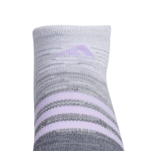 adidas Women's Superlite No Show Socks (6-Pair), Grey/Purple Tint/Haze Coral, Medium