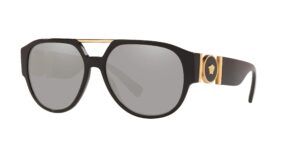 versace man sunglasses black frame, dark grey - polar lenses, 58mm