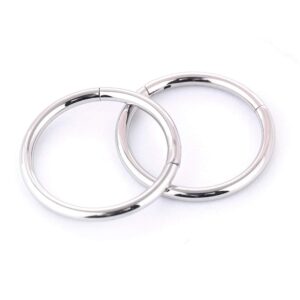 Silver Nose Rings Hoops for Women Hypoallergenic Titanium Surgical Stainless Steel Cute Hinged Clicker 16G 8mm Small for Tragus Helix Conch Daith Piercing Jewelry