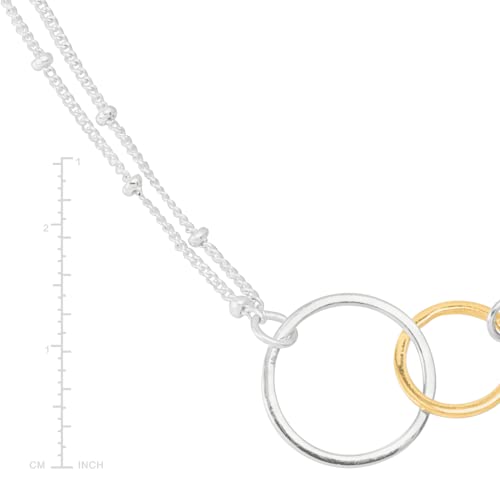 Silpada 'Pagosa' Circle Linking Station Necklace in Sterling Silver and 14K Yellow Gold Plating, 16" + 2"