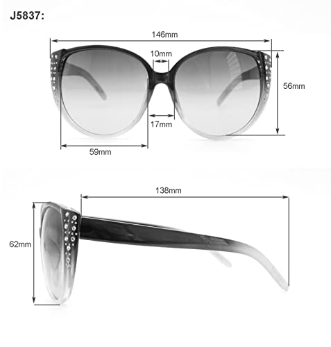 Jessica Simpson Women's J5837 Glitzy Retro Cat Eye Sunglasses with UV400 Protection - Glamorous Sunglasses for Women, 59mm