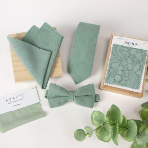 Spring Notion Men's Linen Blend Bow Tie Sage