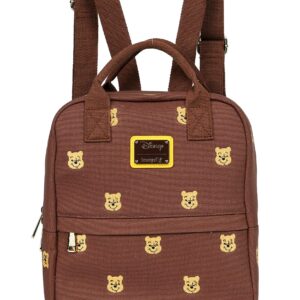 Loungefly x Winnie the Pooh Embroidered Canvas Backpack (One Size, Brown Multi)