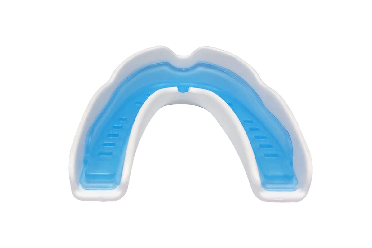 COOLLO SPORTS Boil and Bite Mouth Guard DC Custom Fit Sport Mouthpiece for karate, martial arts, wrestling, Boxing, MMA (Free Case Included!) -Adult size (Adult -Ages 11 & above, Trans. & White)