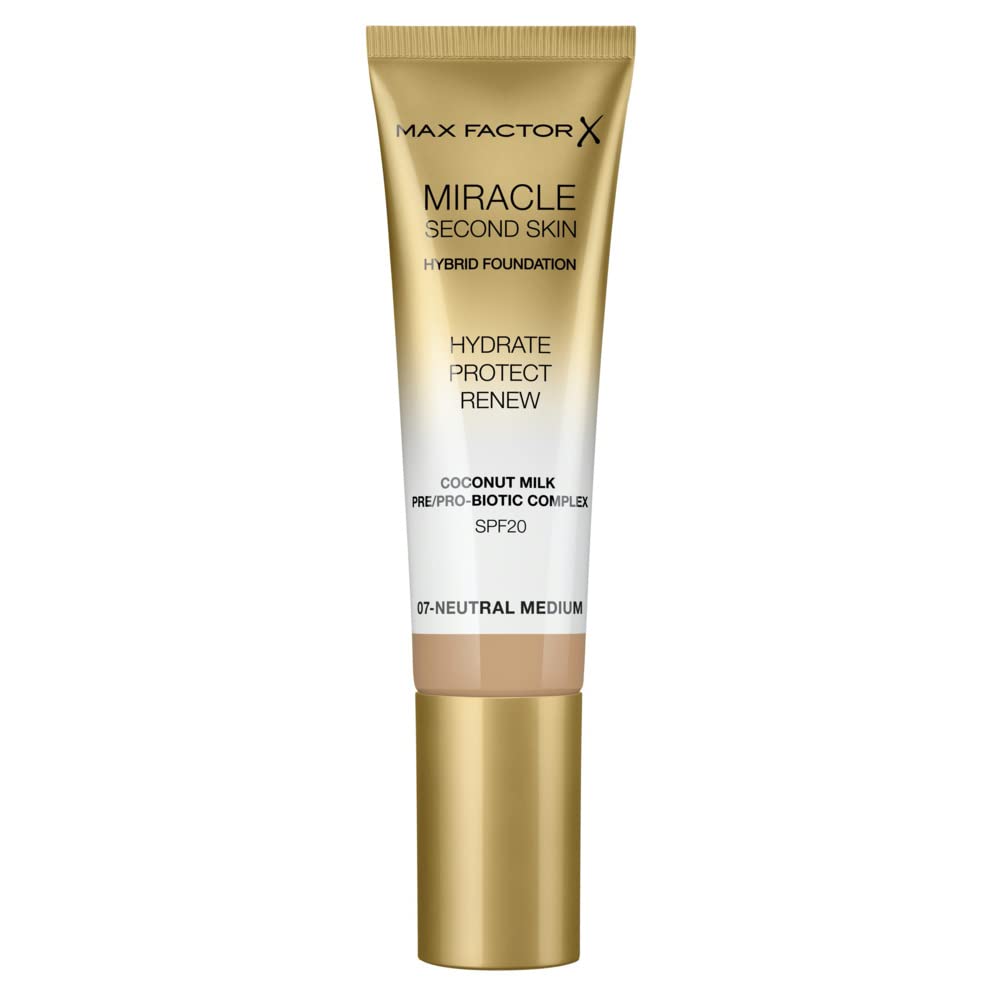 Max Factor Miracle Second Skin Foundation SPF 20-07 Neutral Medium Foundation Women 1.01 oz