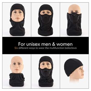 IRELIA Winter Windproof Fleece Ski Mask Balaclava Headwear Motorcycle Thermal Face Mask Bandanas Black