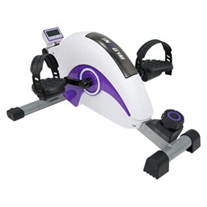 INSGYM Sitting Mini Exercise Bike - Recumbent Exercise Bikes for Home Steppers Exercise for Seniors While Sitting Under Desk Bike Exercise Equipment Hands Bike Pedal Exerciser IPE210 (Purple/White)