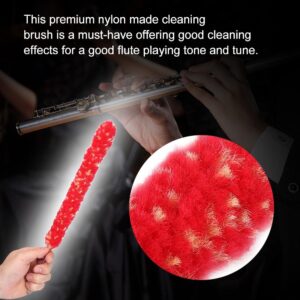 VBESTLIFE Practical Flute Cleaning Brush, Red Nylon Practical Flute Cleaning Swab Brush Cleaner Music Instrument Parts