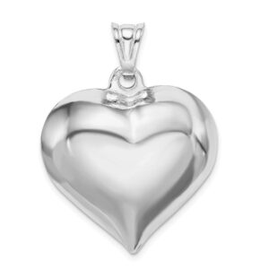 sonia jewels 925 sterling silver puffed heart pendant charm - 29mm x 28mm