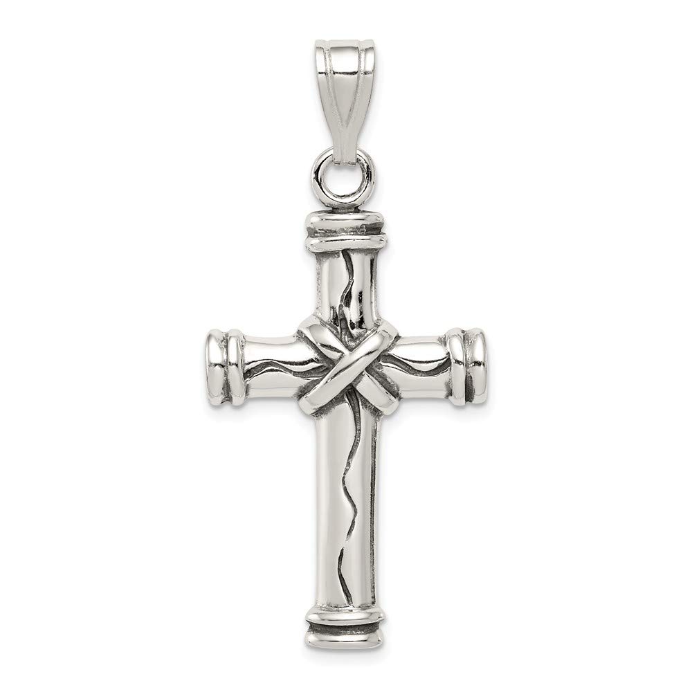 Solid 925 Sterling Silver Antique Cross Pendant Charm - 48mm x 22mm - Jewelry Gifts For Women Wife Mom Gifts For Men Husband Dad