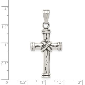 Solid 925 Sterling Silver Antique Cross Pendant Charm - 48mm x 22mm - Jewelry Gifts For Women Wife Mom Gifts For Men Husband Dad