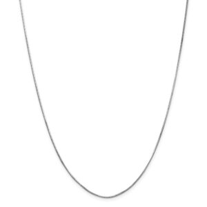 Solid 14k White Gold 1.00mm Octagonal Snake Chain Necklace - with Secure Lobster Lock Clasp 18"