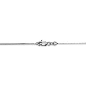 Solid 14k White Gold 1.00mm Octagonal Snake Chain Necklace - with Secure Lobster Lock Clasp 18"