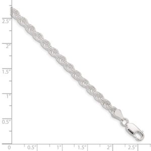 925 Sterling Silver 4.5mm Solid Rope Chain Necklace - with Secure Lobster Lock Clasp 20"