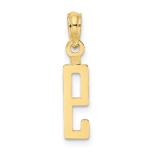 Solid 10k Yellow Gold Number 9 Block Charm Pendant