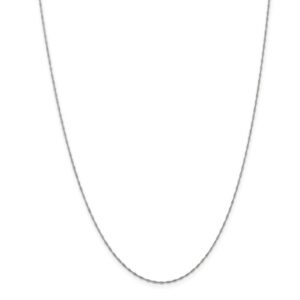 solid 14k white gold 1mm singapore chain necklace 30"