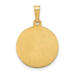 Sonia Jewels 14k Yellow Gold Catholic Patron Saint Peter Medal Brushed Matte Finish Pendant Charm - 18mm x 16mm