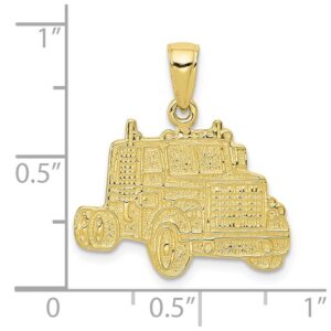 Solid 10k Yellow Gold Truck Cab Souvenir Pendant Charm