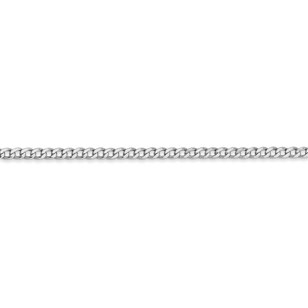 Sonia Jewels 14k White Gold 2.5mm Curb Cuban Link Chain Necklace - with Secure Lobster Lock Clasp 24"